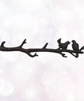 Vintage Cast Iron Tree Branch Coat Hook For Walls And Entryways with two bird accents, dark brown, 30 inches long.