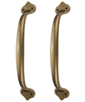Vintage Solid Brass Pulls In Antique Copper Finish, Rustic Barn Door Handles For Cabinets And Drawers, 6.5 Inch Length, Set Of Two