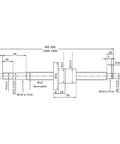 Technical diagram of Rolled Ball Screw Kit With End Machined, 1204 Ball Nut, 800mm Length, C7 Tolerance, illustrating dimensions.