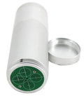 Portable Pro Grade Handheld Vibration Calibrator For Accelerometers And Vibration Monitoring Systems, 159.2 Hz RMS Vibration Check, Verifies Recording Gear, VMC606 Model, Supports Up To 150 G, silver cylindrical metal unit with cap