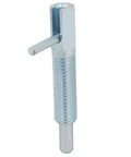 Rugged M10 Thread Zinc Plated Steel Indexing Plunger With Retractable Lockout Feature And Sturdy L Handle Providing Rock Solid Grip For Daily Shop Floor Grind, side view.