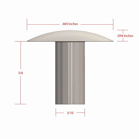 Heavy Duty Solid Aluminum Brazier Head Rivets Three Sixteenths Inch Diameter Length Three Eighths Inch Pack Of 100 For Boat Repair Aircraft Armor Custom Rod Projects Corrosion Resistant Aluminum Fasteners