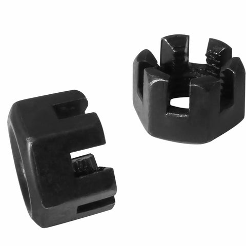 No Nonsense Workhorse 6 Pack M14 X 1.5 Hex Slotted Nuts Grade 8.8 Carbon Steel Black Oxide Finish High Tensile Hardware Fasteners For Heavy Machinery And Engine Build
