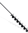 Auger drill bit for planting, side view, 2x32 inches, black steel, 3/8 inch hex drive