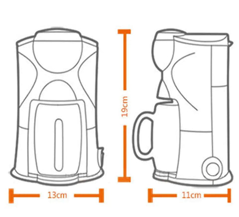 Dimensions of Compact Bean To Cup Coffee Machine With Automatic Milk Frother, 19cm height and 13cm width for portability.