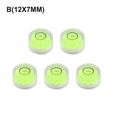 Round Bubble Level 5 Pack for spirit Level for bullseye for Acrylic, clear bubble levels, 12x7mm size, accurate leveling tool.