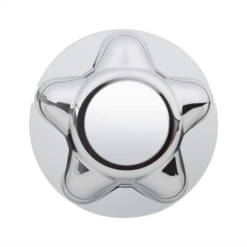 Top view of a Four Pack 7 Inch Chrome Center Hub Caps For Ford F 150 1997 2003 And Expedition 1997 2002 Fits 14mm Lug Nuts Only