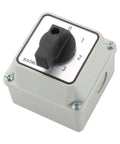 20A 660V Rotary Changeover Switch With Exterior IP54 Box Four Position Eight Terminal Selector For Motor Control And Generator Transfer