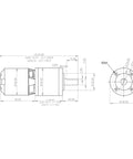 Technical diagram of Beefy Power Thor 3548 Planetary Gear Brushless Outrunner Motor 18V DC 900KV 51 To 1 Gear Ratio 36mm Gearbox