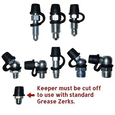 25 Pack Brake Bleeder Screw Caps For Grease Zerks Rubber Dust Covers With Keeper Leash on metal fittings