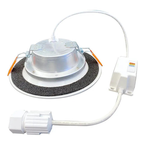 6 Inch QuickLink Canless LED Downlights With Selectable CCT 2700K 3000K 3500K 4000K 5000K White 4 Pack Includes Driver And Low Voltage Cable