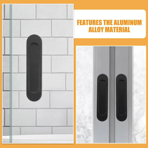 4 Pack Recessed Door Pulls With Strong Adhesive For Sliding Closet Doors And Panel Doors, Easy To Install No Drilling Required.