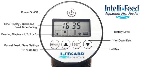Digital LED display of Automatic Fish Feeder With USB Rechargeable Battery Four Daily Feedings One To Three Drops Per Feeding