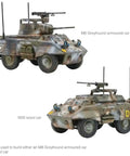 M8 Greyhound and M20 scout car from Bolt Action Battle of the Bulge Starter Set for adults, a complete WWII tabletop wargame kit.