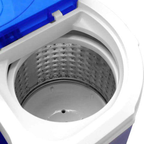 Twin Tub Semi Automatic Washer Engineered For A No Sweat Laundry Day With A Sleek Quiet Motor And Extended Hoses interior view of wash tub.