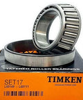 Wheel bearing and race set, front inner SET17, Timken on orange box