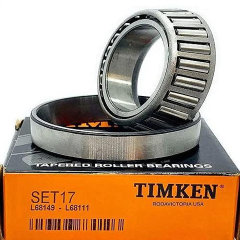 Wheel bearing and race set, front inner SET17, Timken on orange box