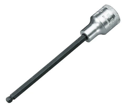 Hex bit socket from 40 Piece One Half Inch Drive Socket And Spanner Set Pro Grade with Dual Color Foam Tool Module, metal finish