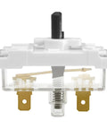 Push To Start Dryer Switch Replacement WE4M416 For Hotpoint Kenmore dryers, side view, white and black components visible