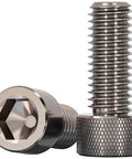 Rock Solid TA1 Titanium Hex Socket Cap Screws, M8 Metric Thread With Knurled Grip Head, Heavy Duty Fasteners Built Tough For Truck Restoration And Precision Engineering Projects Pack Of Five with knurled head visible.