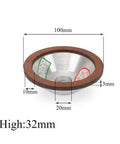 Resin Bond Diamond Grinding Wheel For Carbide Metal Tungsten Steel Milling Cutter 100mm with detailed measurements and high-efficiency edge