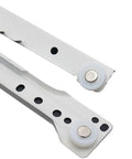 Side view of Whisper Quiet Drawer Slides 1 Pair, showing metal construction with smooth glide wheels for cabinets and trays.