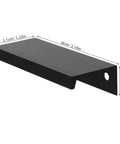 Slick Matte Black Recessed Cabinet Handles Edge Pulls with dimensions for Sliding Doors and Drawers Hidden Flush Finger Pulls