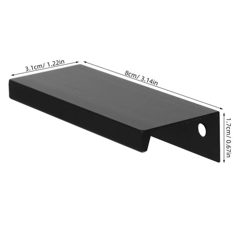 Slick Matte Black Recessed Cabinet Handles Edge Pulls with dimensions for Sliding Doors and Drawers Hidden Flush Finger Pulls