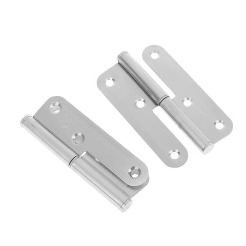 Detachable 4 Inch Stainless Steel Round Corner Hinge For Wardrobe Doors And Room Doors Two Piece Split Design Lets You Lift Off The Door