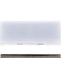 Heavy Duty Jointer Knives And Planer Blades, HSS Double Edged Cutters in a clear case with two blades visible.