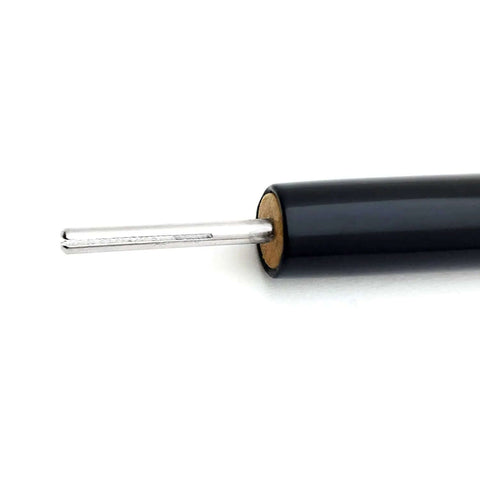 DIY Paper Bead Kit With Roller Tool Featuring A 3MM Stainless Tip And A Three Quarter Inch Slotted Tip, comfort grip handle close-up