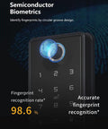Slick Smart Lock Electronic Deadbolt with App Key Digital Entry and Fingerprint Tech, showcasing fingerprint sensor design.