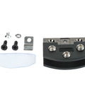 Heavy Duty Frameless Glass Door Hinge And Zinc Alloy Cabinet Clamps For 8 Millimeter Panels Smooth Glide Fit For Wine Racks And Display Cases Matte Black Hardware that includes screws and clamps.