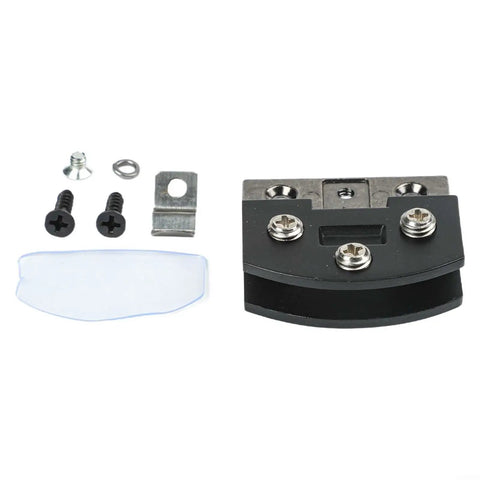 Heavy Duty Frameless Glass Door Hinge And Zinc Alloy Cabinet Clamps For 8 Millimeter Panels Smooth Glide Fit For Wine Racks And Display Cases Matte Black Hardware that includes screws and clamps.