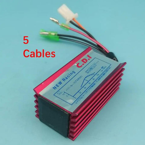 Plug And Play CDI Box Fit For Polaris Eton Yamaha Jog Zuma Viper Predator 50 90 49cc 50cc 70cc 90cc 110cc 125cc Rxl 50 70 Axl 50 Txl 50 90 Dxl 90 ATV 2 Stroke Scooters Z252, red with 5-wire cable