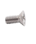 Heavy Duty 304 Stainless Steel Flat Head Machine Screws 100 Pack With Phillips Drive And Full Thread Coverage Half Inch Length, side view.