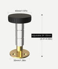 Adjustable Furniture Feet Set 12 Pack Self Adhesive Bed Frame Stabilizers, gold base and black top, 84-110mm height adjustment