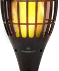 Front view of Solar Torch Light With Realistic Flickering Flame, Waterproof Outdoor Tiki Torches With 96 LED Bulbs Creating A Realistic Fire Look, No Wires Needed, Easy Setup, Durable Outdoor Lighting, 4 Pack