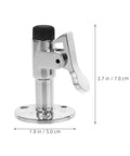 Premium Stainless Steel Marine Door Catch For Yacht Cabin Silver Latches With Anti Collision Protection To Stop Slamming And Protect Surfaces From Damage, showing dimensions 2.7 in height and 1.9 in base.