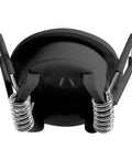 Pair of black plastic mini spring-lock cable pass-through ports, 1.5 in outer diameter, 1 in inner diameter.