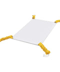 Real Heavy Duty Spring Lift Platform For Cargo Trucks Makes Hauling Boxes A Total Breeze Saves Crew Backs And Keeps Freight Rolling Smooth Daily For Warehouse Teams, white top with yellow elastic corners.
