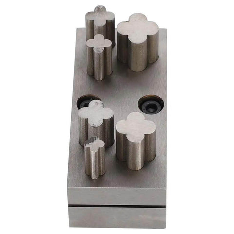 Pro Grade Disc Cutter Set For Jewelry Making With Clover Punches, Multi Size Earring Die Punch Tool Kit on steel base