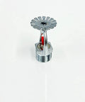 Top Notch Two Pack Fire Sprinkler Heads With Automatic One Fifty Five Degree Fahrenheit Activation For Serious Safety Needs Built Tough For Any Building In A Simple Pendant Down Spray Mount That Handles Extreme Heat Without Breaking A Sweat. Close-up of a brass stainless sprinkler head with a red sensor.