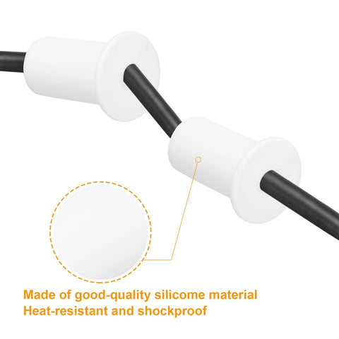 uxcell white silicone wall cable grommets set, 8 pcs, 7mm hole, 3/4 inch pass-through for Ethernet cables