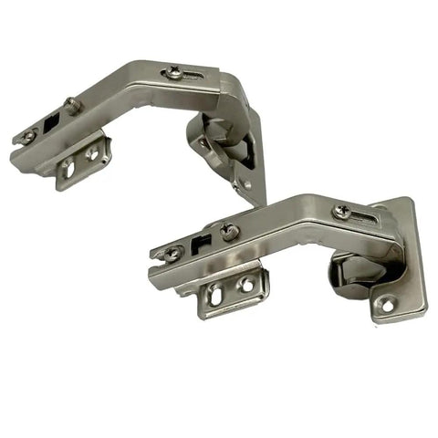 Top Shelf 135 Degree Corner Cabinet Hinges Soft Close Bi Fold Kit with nickel plated steel material for kitchen updates.
