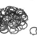 Durable Spring Steel External Snap Rings With Black Oxide Finish Three Eighths Inch Size Pack Of Five For Heavy Duty Mechanical Retaining Clips That Lock In Place