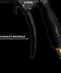 Close-up of handle showing the aluminum body of Windstorm EX High Performance Air Blow Gun With Adjustable Air Flow And Extended Nozzle.