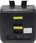 Back view of Heavy Duty Dual Pocket Money Counter Machine And Certified Fake Bill Detector showcasing input slots and power connections.