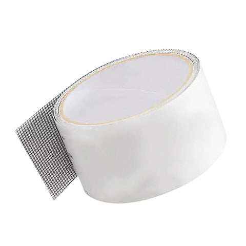 Window Screen Repair Patch Tape No Fuss Self Adhesive Mesh Patch With Double Sided Adhesive Easy Peel And Stick Quick Fix For Holes In Steel Screens At Home White, roll view