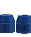 Blue Doh Doh 88A Soft Bushings for Skateboards and Longboards with rounded edges, shown in a 2-truck pack for smoother turns.